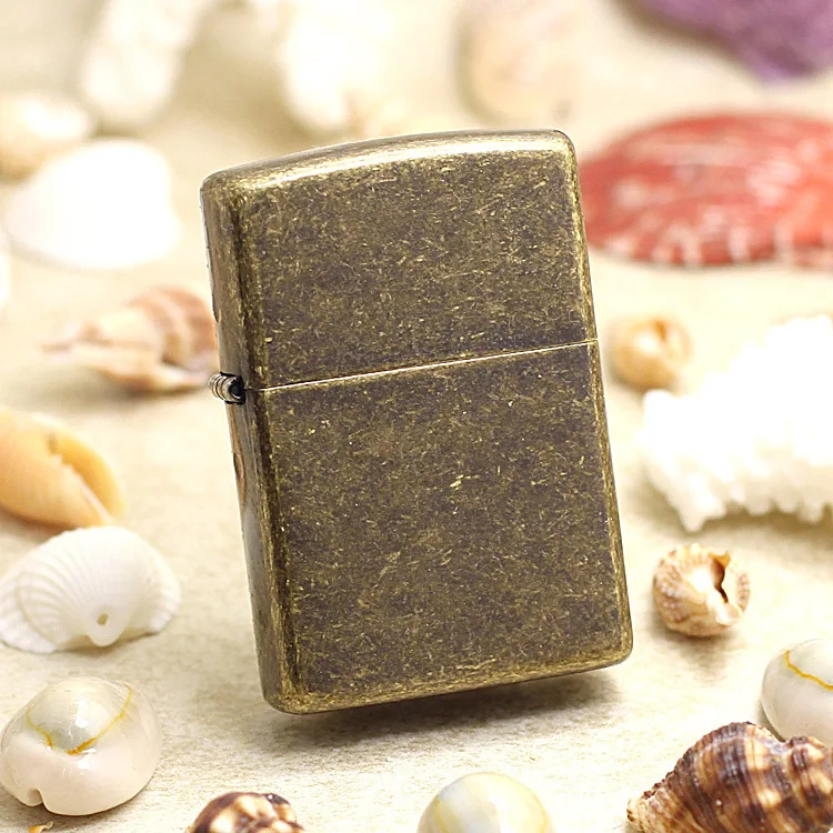 Подлинная Зажигалка Zippo медная ветрозащитная Античная латунная сигаретная
