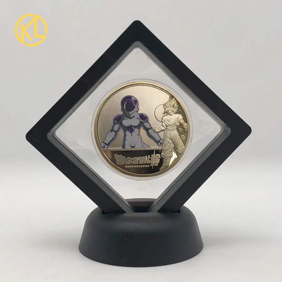 Frieza with Stand KL Dragon Cartoon Ball Z seriies позолоченные Коллекционные монеты, японские монеты, набор с сертификатом, Прямая поставка - Цвет: Frieza with Stand