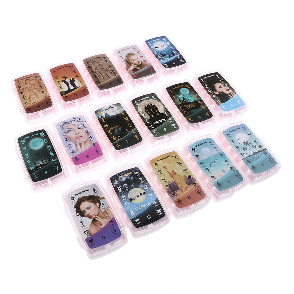 

16x Nail Art Manicure Polish Image 3D Nails Art Printing Stamper Salon Tool