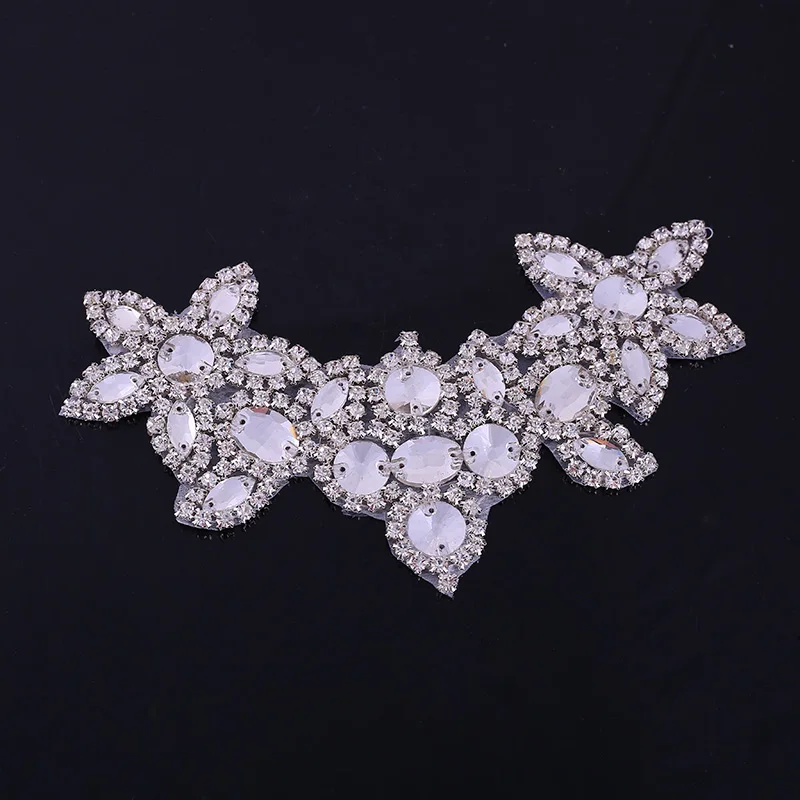 16 5 см пришить Серебристая аппликация из горного хрусталя аксессуар для одежды