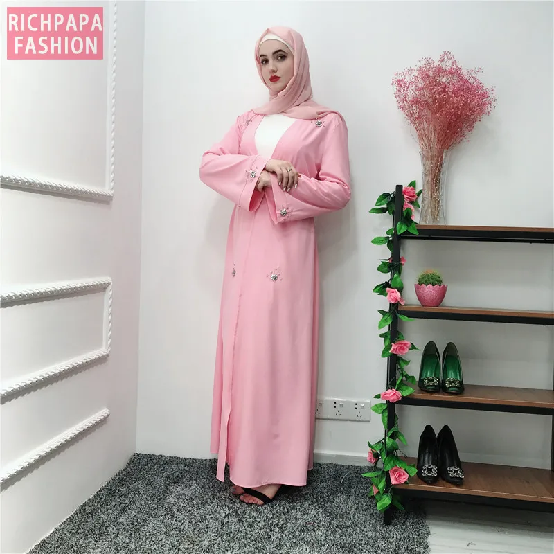 Рамадан кафтан открытая абайя кимоно мусульманское хиджаб платье Jilbab Caftan