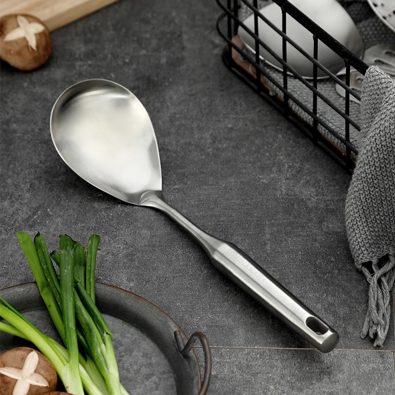 

Household Kitchen Rice Spoon 304 Stainless Steel Spoon for Individual Portions Ladel