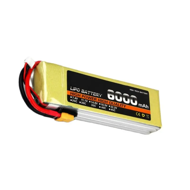 

Батарея для дрона 8S 45C 29,6 V 6000Mah модель самолета Li-poly Cell с низким сопротивлением перезаряжаемый источник питания FPV