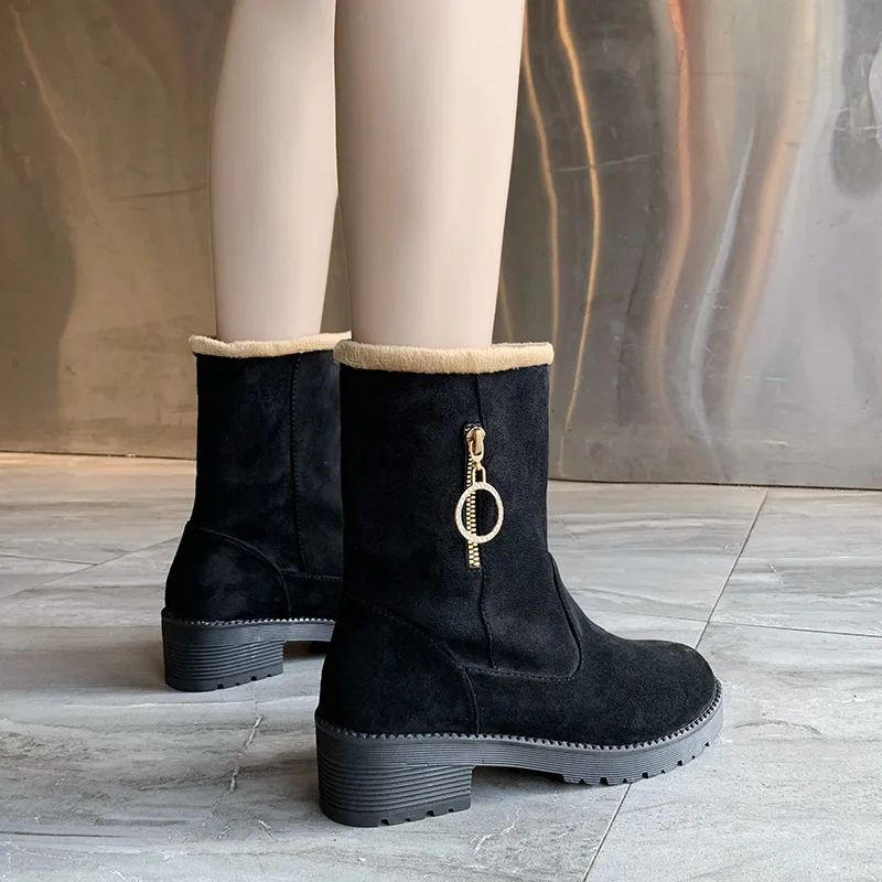 GRITION 2020 женские зимние ботинки из искусственной кожи на платформе с молнией меху