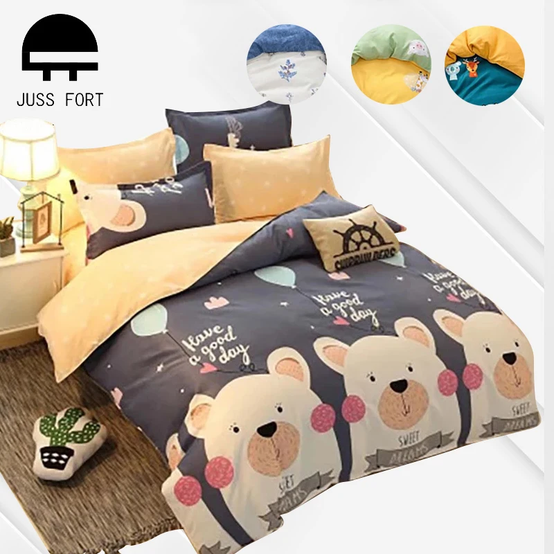 

Fashion Printed 3/4Pcs Bedding Set Pure Cotton Duvet Cover Sheet Pillowcase for Home textile Full King Single Queen Quilt Covers