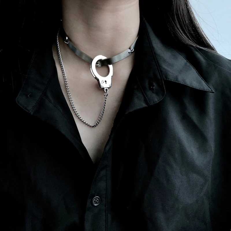 Peri'sBox Двухслойное ожерелье с наручниками длинная цепочка чокер s для женщин