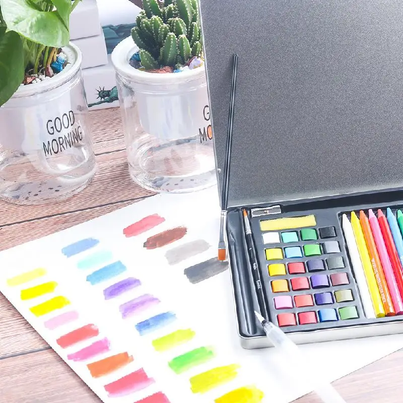 

41 Pieces of Professional Solid Watercolor Paint Set, Used for Painting, Coloring, Art Supplies Water-soluble Colored Pencils