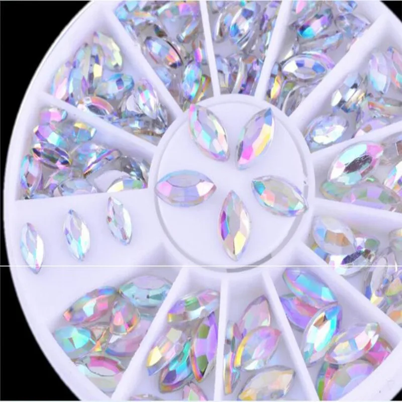 Кристалл AB 3D дизайн ногтей Стразы драгоценные камни с плоским низом DIY украшения