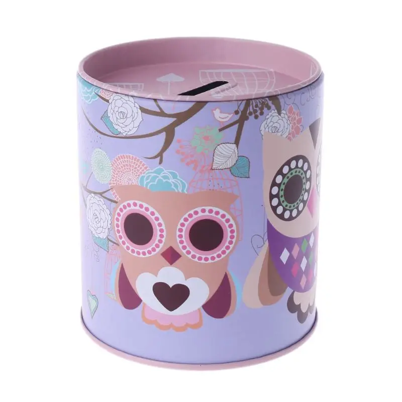 Копилка в стиле ретро креативная металлическая жестяная виде совы копилка для