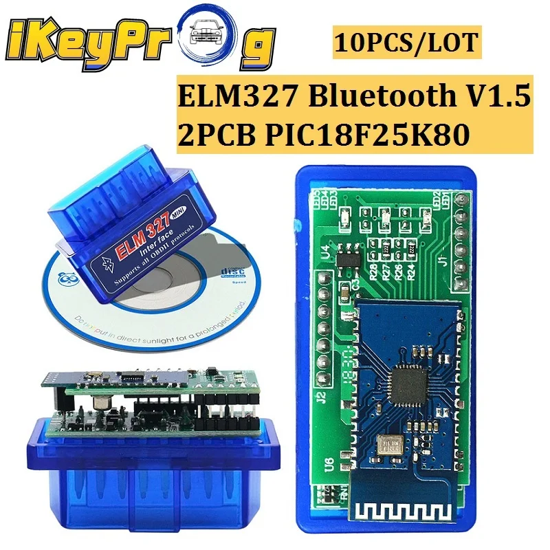 Автомобильный диагностический инструмент ELM 10 шт./лот с двойной печатной платой