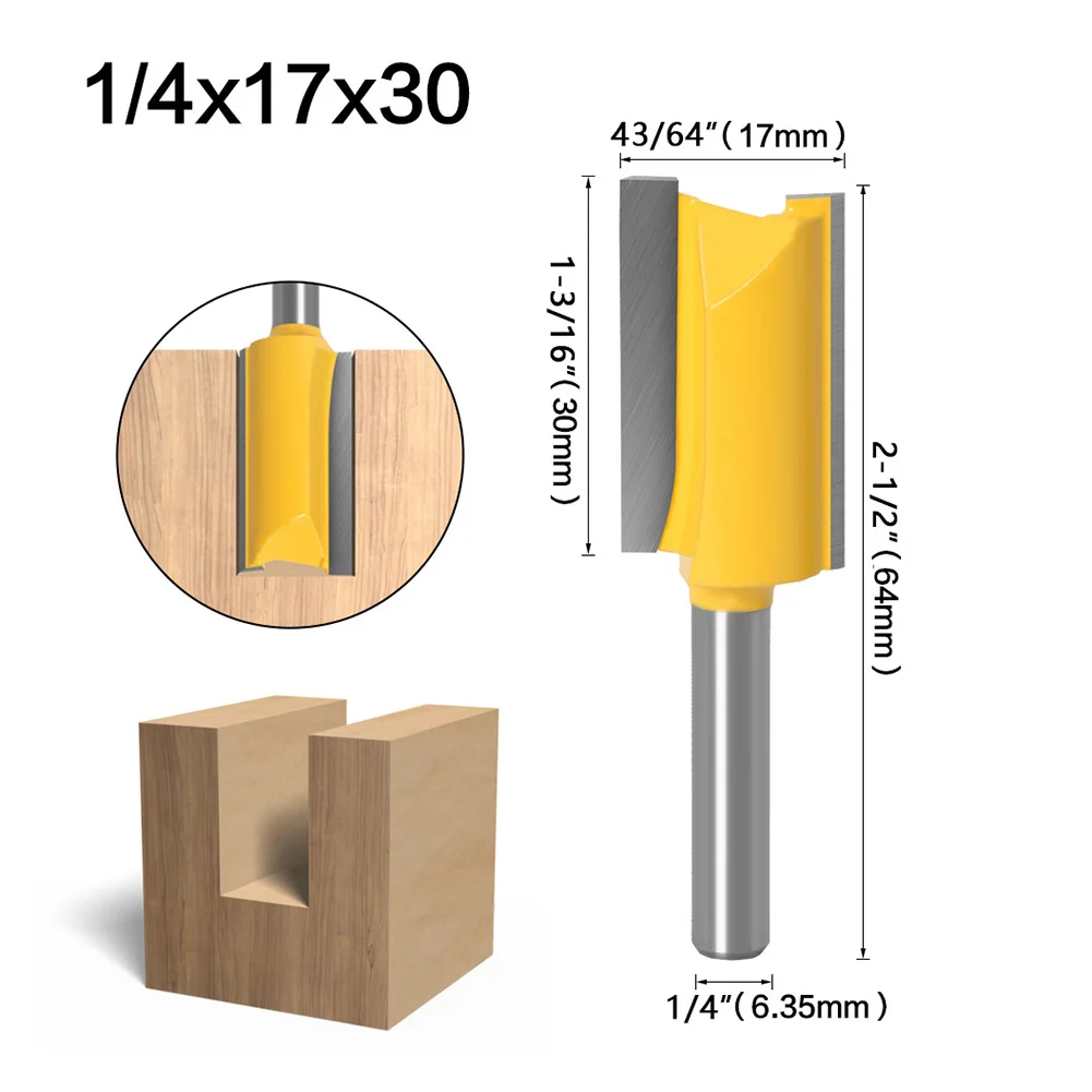 

1/4 Shank Router Bit Extended Straight Cemented carbide Cutting Workshop