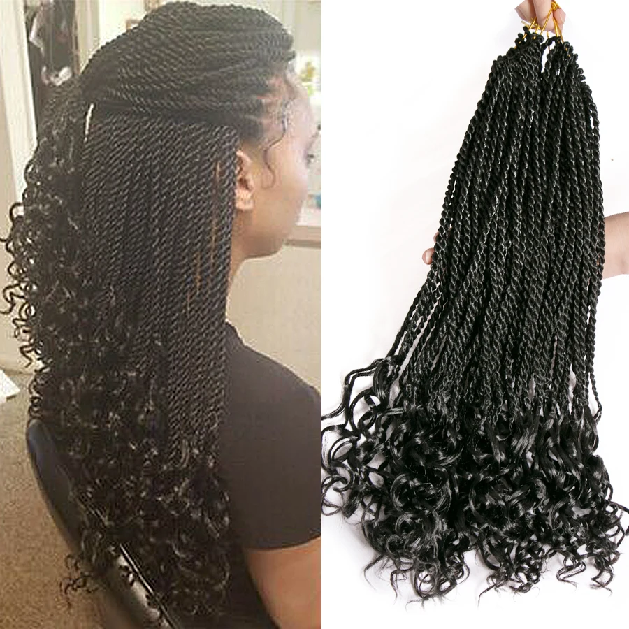 

VERVES синтетические Сенегальские крученые косички крючком с концами для женщин и девушек 18 дюймов