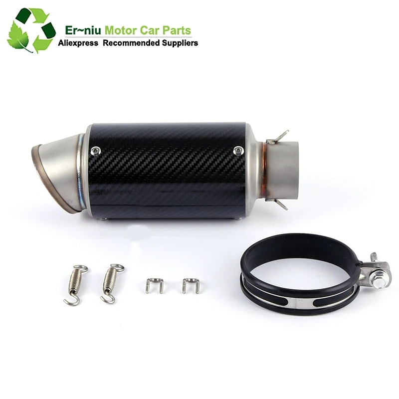 

E-Mark Universal Motorcycle Real Carbon Fiber Slip On Exhaust Muffler Pipe Escape with DB Killer for Most Motorcycle