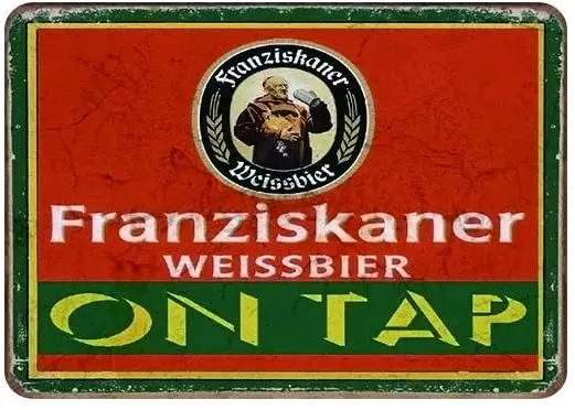 

Lplpol Metal Signs Franziskaner Weissbier on tap Signs Metal for Crafts 10" x 14"