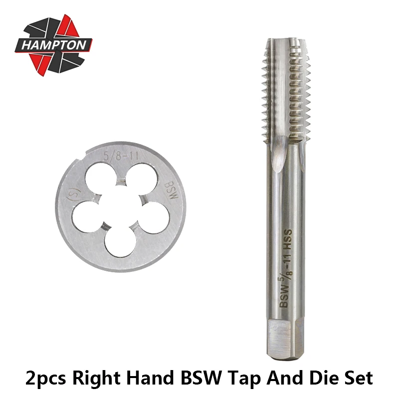 Hampton резьбы крана и Круглый набора пресс форм 2 шт. BSW 5/32 32 3/16 24 1/4 20 5/16 18 1/2 12 5/8 11