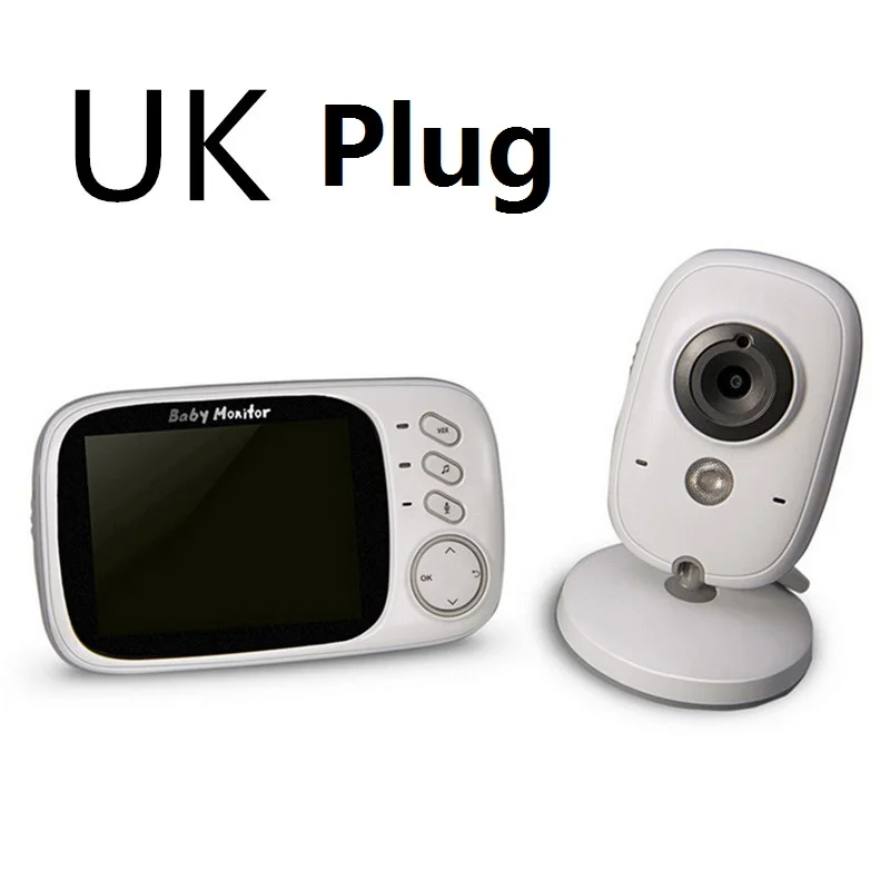 UK Plug Видео Видеоняни и радионяни VB603 2,4G Беспроводной 3,2 дюйма ЖК-дисплей 2 Way аудио-разговора Ночное видение видео няня, baba eletronica, babyfoon - Цвет: UK Plug