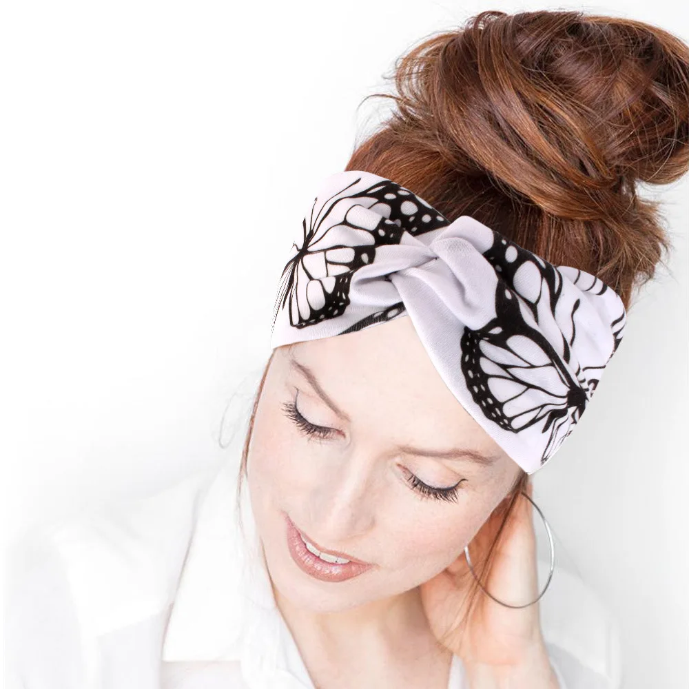

Bulk 27pc/lot Women Headband Tie Dye Leopard Prints Wide Turban Twist Knitted Cotton Hairband Girls Makeup Elastic Hair Bands