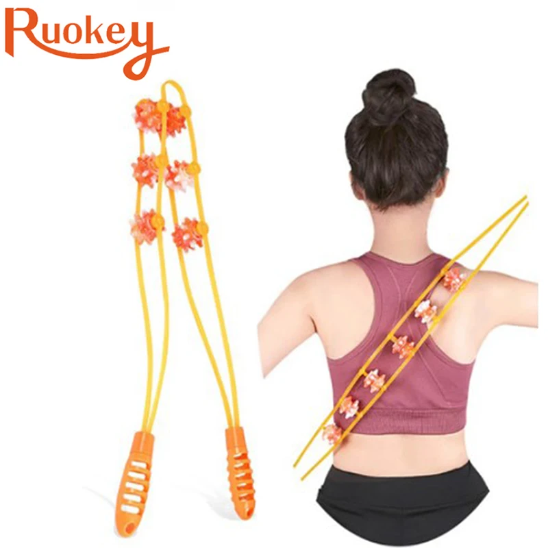 

Portable Roller Massage Shoulder Back Neck Waist Multi Functional Body Massager Self Upper Lower Point Rolling Handheld roller