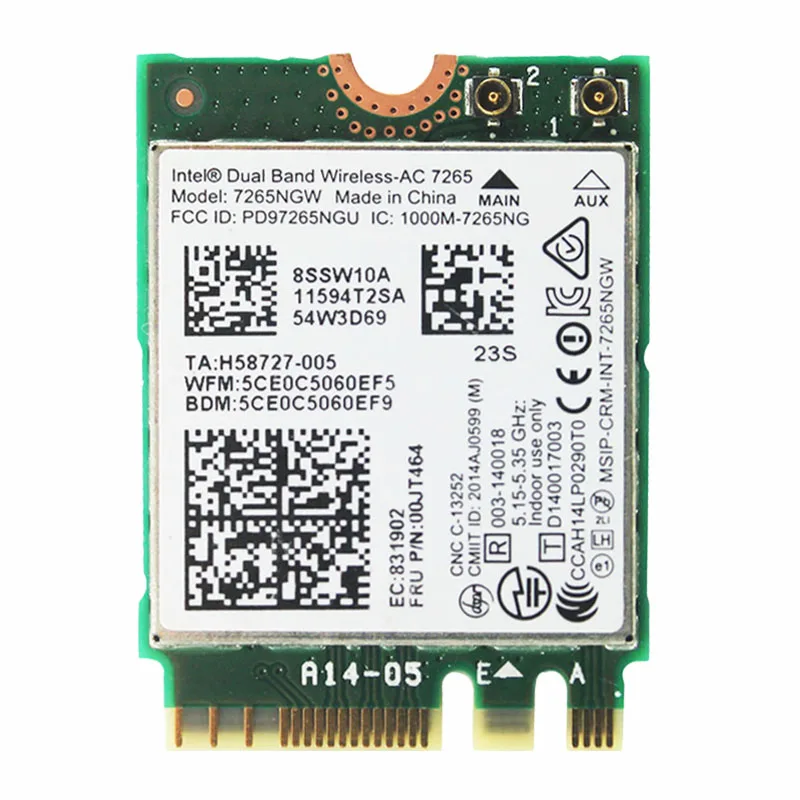Двухдиапазонная сетевая карта 7265AC 2 4g 5g wireless-AC 7265 802.11ac 867 м BT4.0 00JT464 04X6030 T450 X250