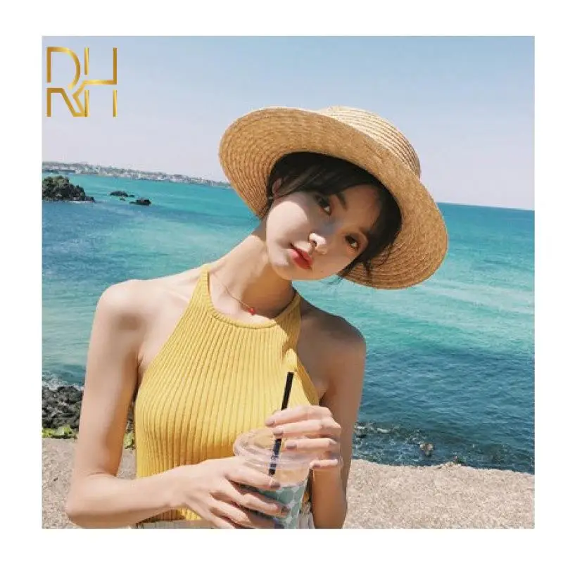 Летняя классическая простая соломенная шляпа RH из пшеничной соломы повседневная