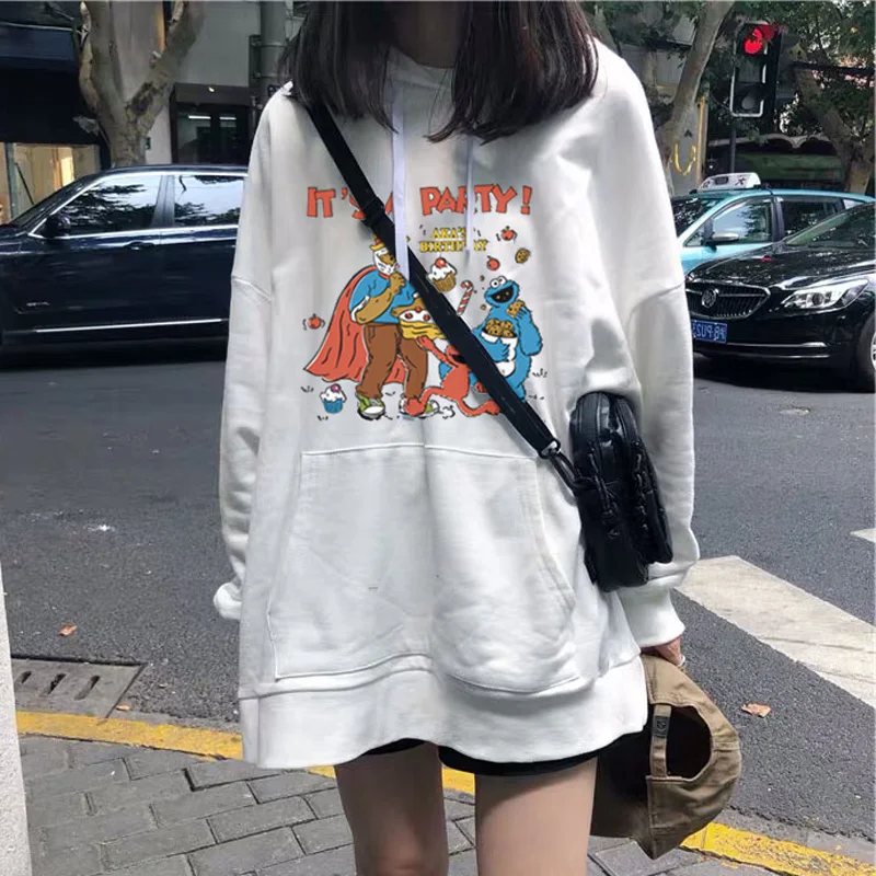 

Vintage Sweater Women's Spring and Autumn Thin Loose Korean Harajuku Bf Lazy Style Top Hoodie Coat Ins Fashion.Kio