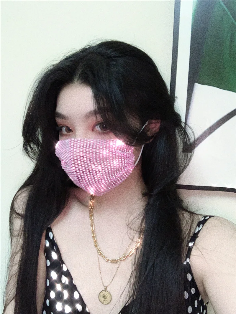 Новинка 2020 роскошная мистическая черная сетчатая вуаль маска со стразами для