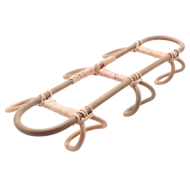 

HOT Rattan Wall Hooks Kids Garments Organizer Rack Clothes Hat Hanging Hook Rattan Hanger Kids Room Decor Hanger