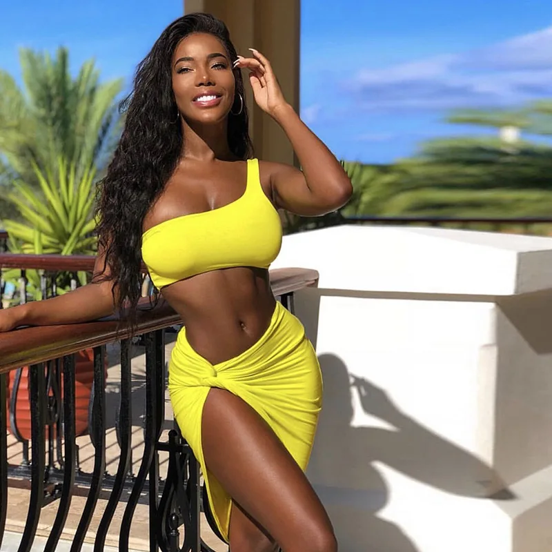 

2021 Summer New Women's Belly Button Fold Stitching Sexy Two-Piece Dress Sexy Ladies Slim