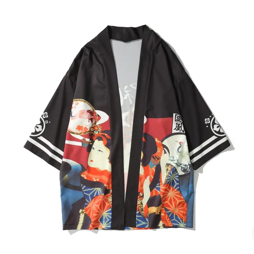 

Японское кимоно юката, для мужчин и женщин, короткая верхняя одежда, пальто Hyakki 2019, мир кларкесов, лето/весна, рубашка в стиле хип-хоп