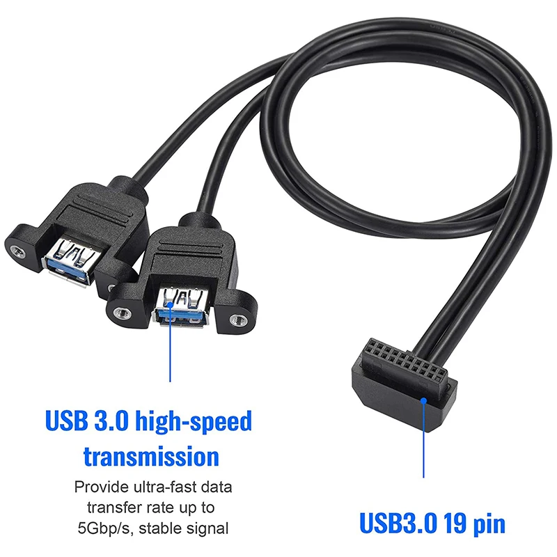 Кабель-перегородка USB 3 0 19PIN на два порта A Female подходит для Win XP/Vista/Win7
