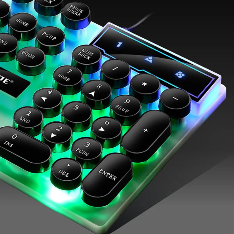 

GTX300 Keyboard Mouse Set Punk Retro Keyboard Backlit Game USB Wired Suspension Keyboard and Mouse Set for PC Notebook Computer