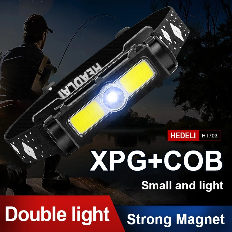 

Mini Led Headlamp XPG Cob Headlight High Power Running Headlamps USB rechargeable Magnet Head Lamp Adjustment camping Head Torch