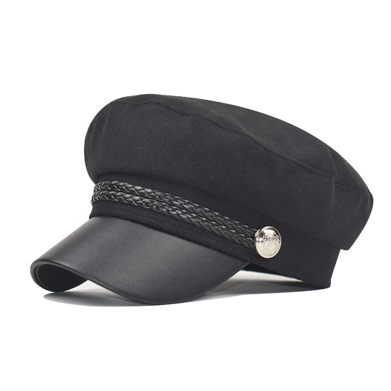 Модный кружевной хлопок pu берет шапка Кепка Женская Повседневная Уличная