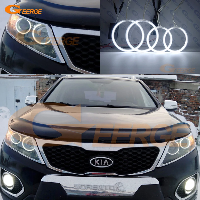 Для KIA SORENTO II 2009 2010 2011 2012 2013 отличные ультра яркие CCFL ангельские глазки Halo кольца