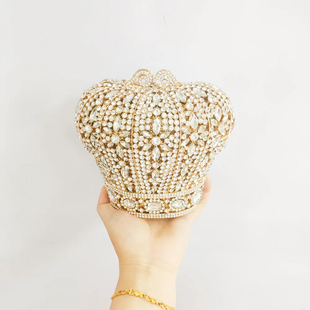 DG PEAFOWL Stylishly Cute Crystal Bags Crown Designer Purse Wedding Prom bags Female pochette Diamond Evening Bags Wristlets 131