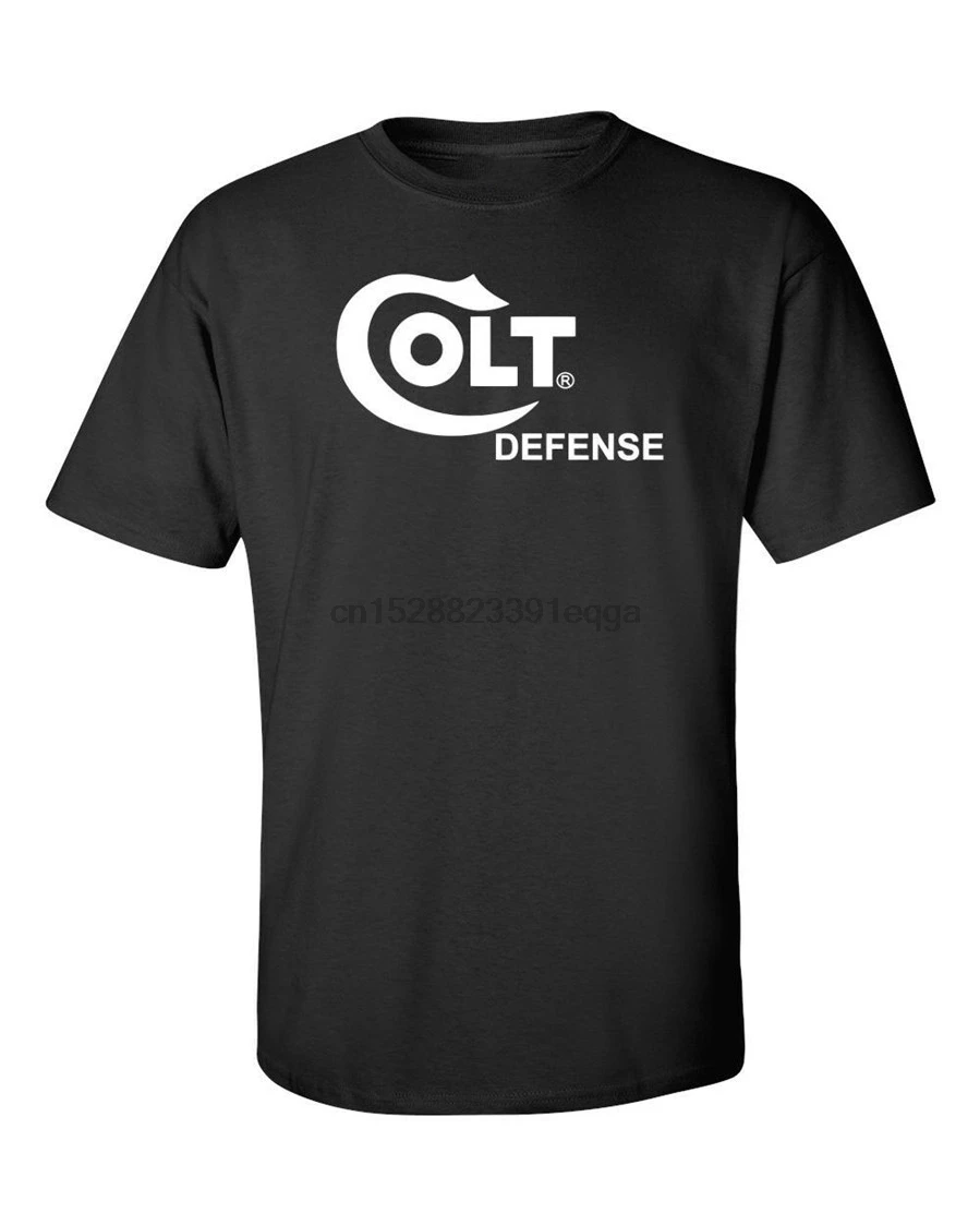 Футболка с белым логотипом обороны Colt футболка бренда оружия оружие винтовка