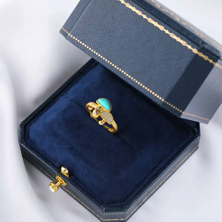 Женские кольца с белым нефритом CMajor эффектные серебряные драгоценности из