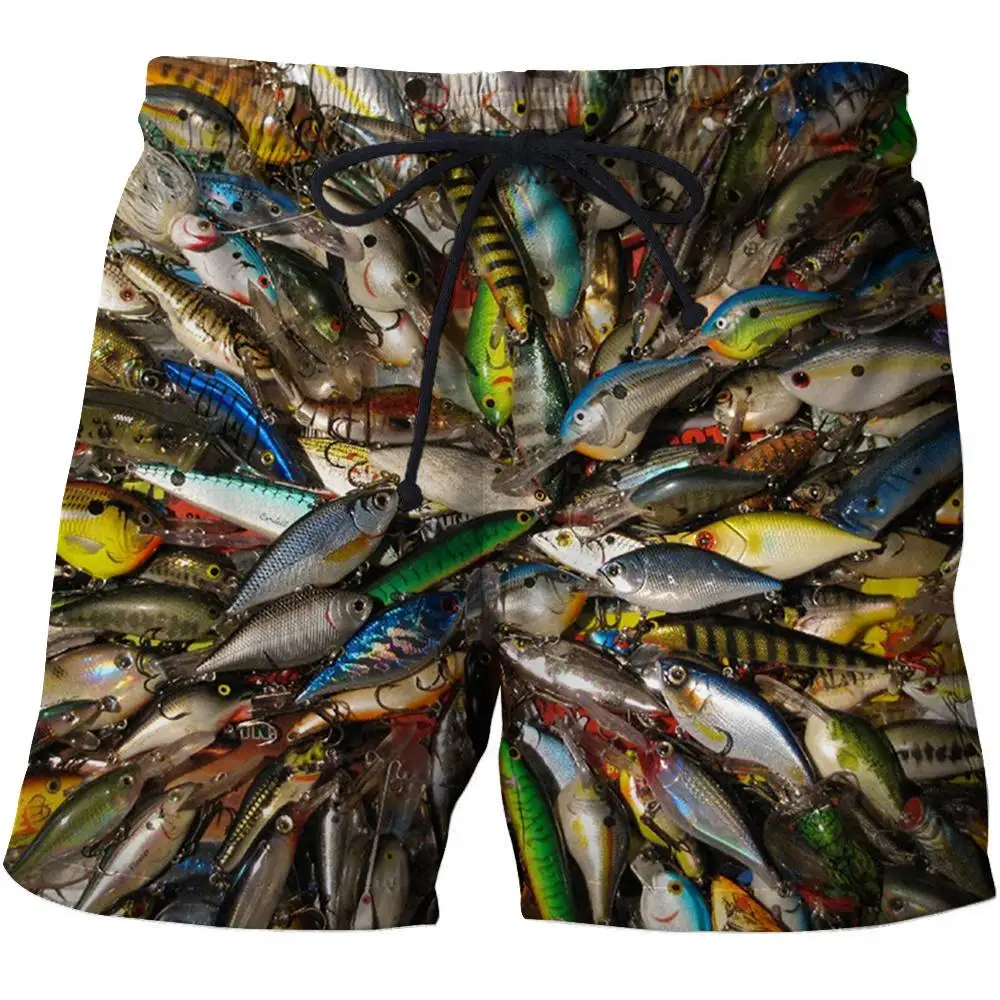 

2020 Brand Quick Drying Board Shorts Trunks Full Fishing 3D Printed Funny Men Beach short Bermuda MasculinaDe Swimming Shorts