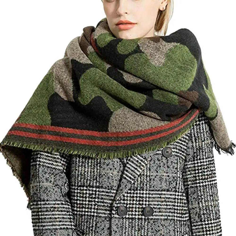 

Unisex Men's Womens Winter Cashmere Camouflage Cashmere Scarf Shawl Cover