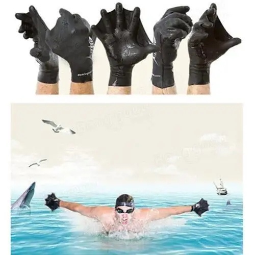 Swimming Gloves Webbed Diving Palm Paddle Swim Hand Flippers Training Finger | &