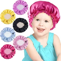 2 7 kids soft reversible satin bonnet double layer waterproof adjustable sleep night cap bonnet baby hat children head cover hat