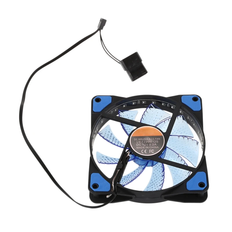 

120Mm PC Computer 16Db Ultra Silent 33 Leds Case Fan Heatsink Cooler Cooling With Anti-Vibration Rubber,12CM Fan,12VDC 3P IDE 4P