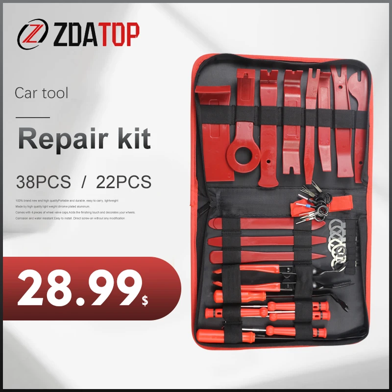 38PCS Car Repair Tool 22PCS skid boards rubber sleeve needle ejectors light handle key tools lamp opener |