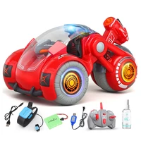 hot selling 2 4g spray remote control car gesture sensing stunt toy with sound light for children kids lbv