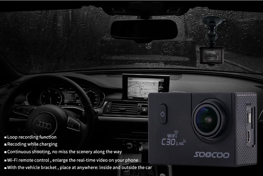 soocoo C30/C30R Экшн-камера 20MP 4K Wifi Ultra HD 1080 P/60FPS Водонепроницаемая мини-камера для велосипеда уличная спортивная DV камера