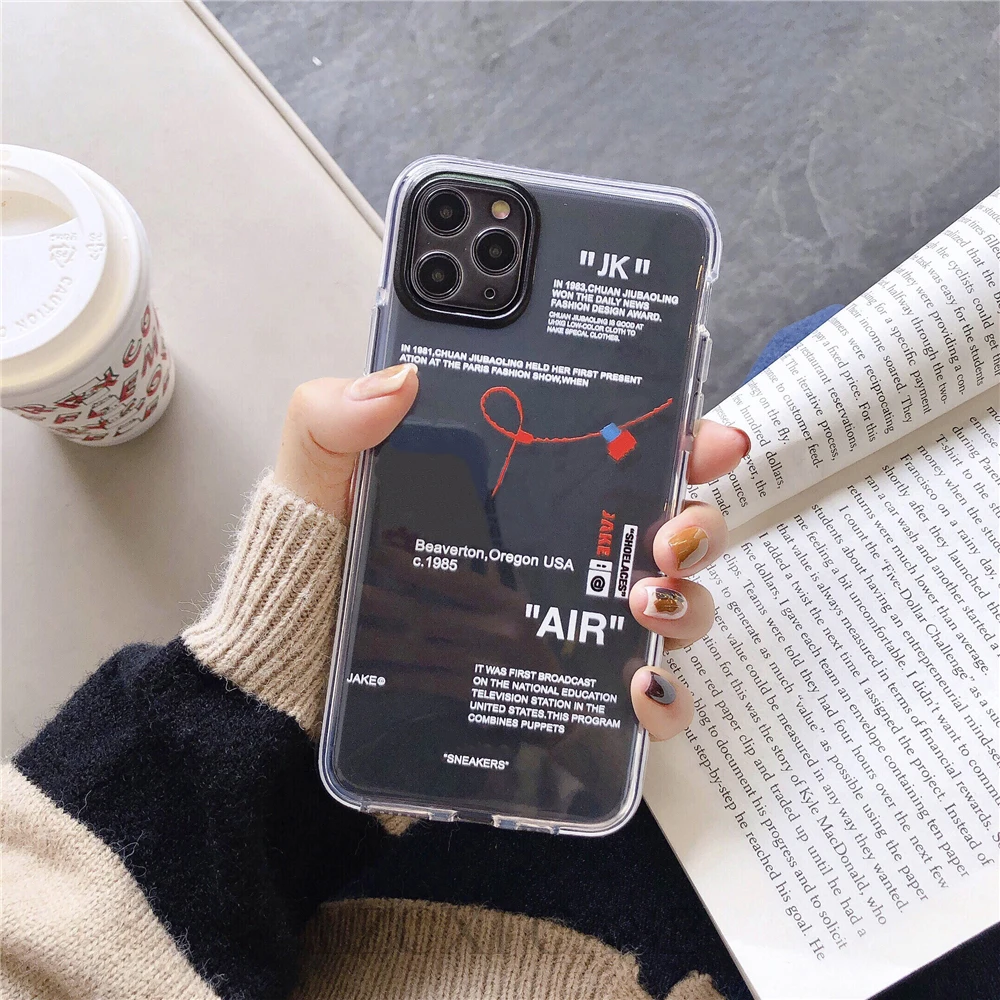 hot off street sport trend brand clear soft silicon phone case for iphone 11 pro x xs max 12 mini 7 8 plus ins white label cover free global shipping