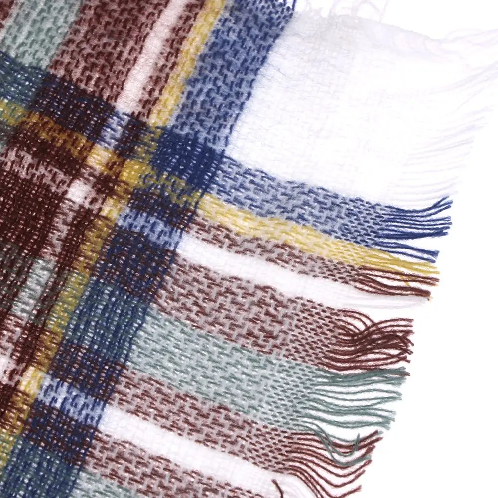 Новый осенний и зимний популярный кашемировый толстый клетчатый женский шарф