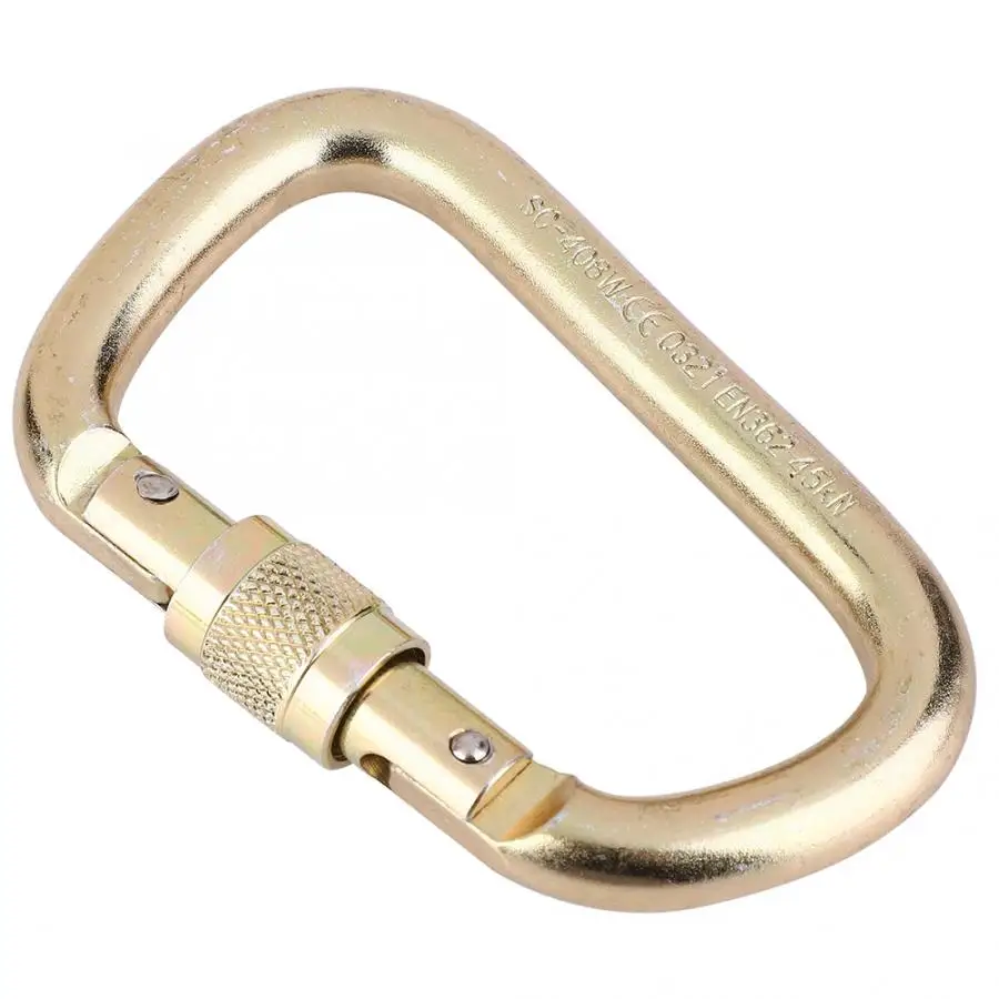 D образный альпинистский карабин 45KN Натяжной Быстросохнущий стальной для