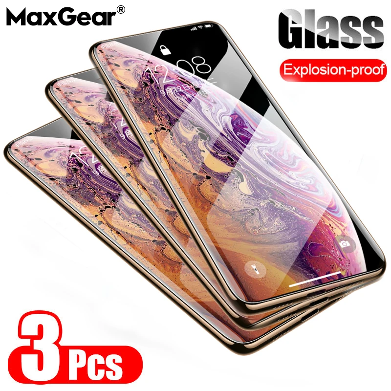 3 шт. полное покрытие закаленное стекло для iPhone 7 8 6s Plus 5s SE Защитная пленка экрана 12