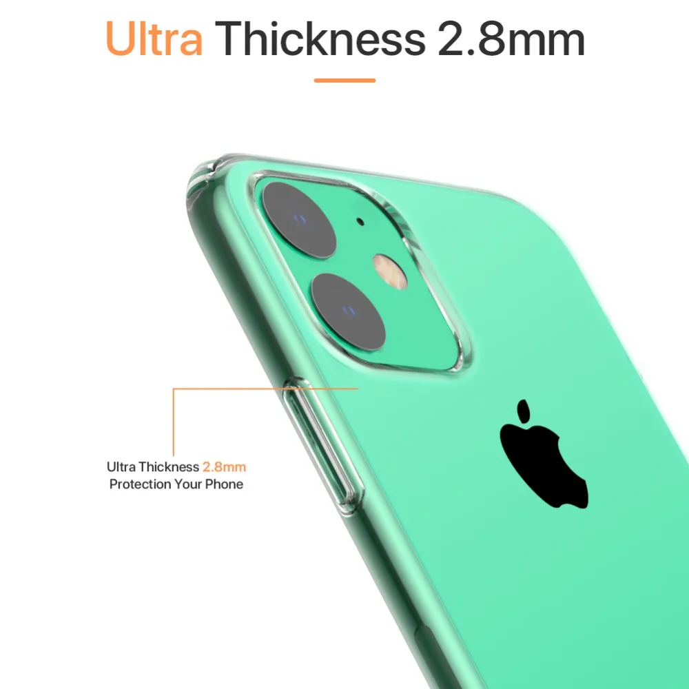 500 шт. защитный чехол для всего тела, совместимый с Apple iPhone 11 Противоскользящий ТПУ ультра толстый прозрачный чехол для iPhone 6,1''